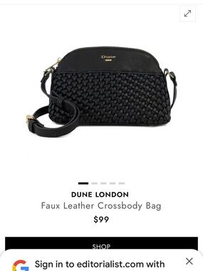Dune London Black Woven Faux Leather Crossbody Bag